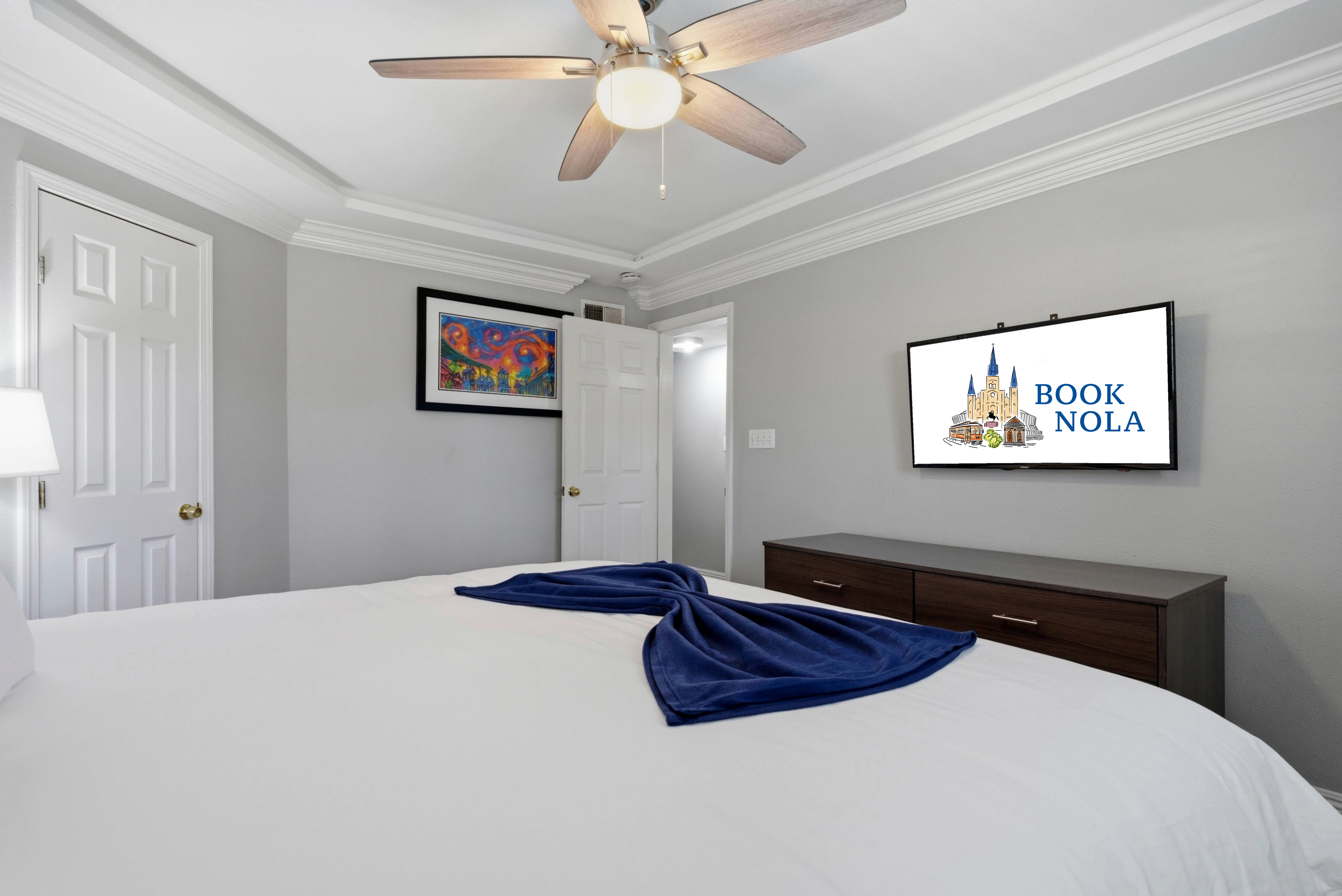 Serene bedroom with calming tones