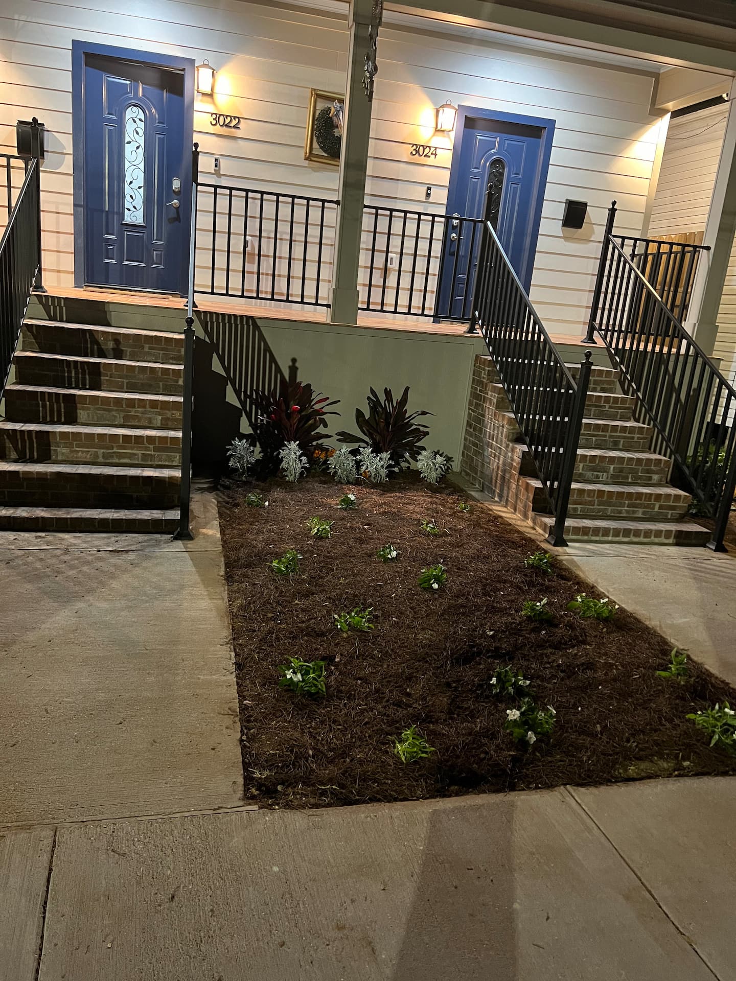 Well lit front entrance