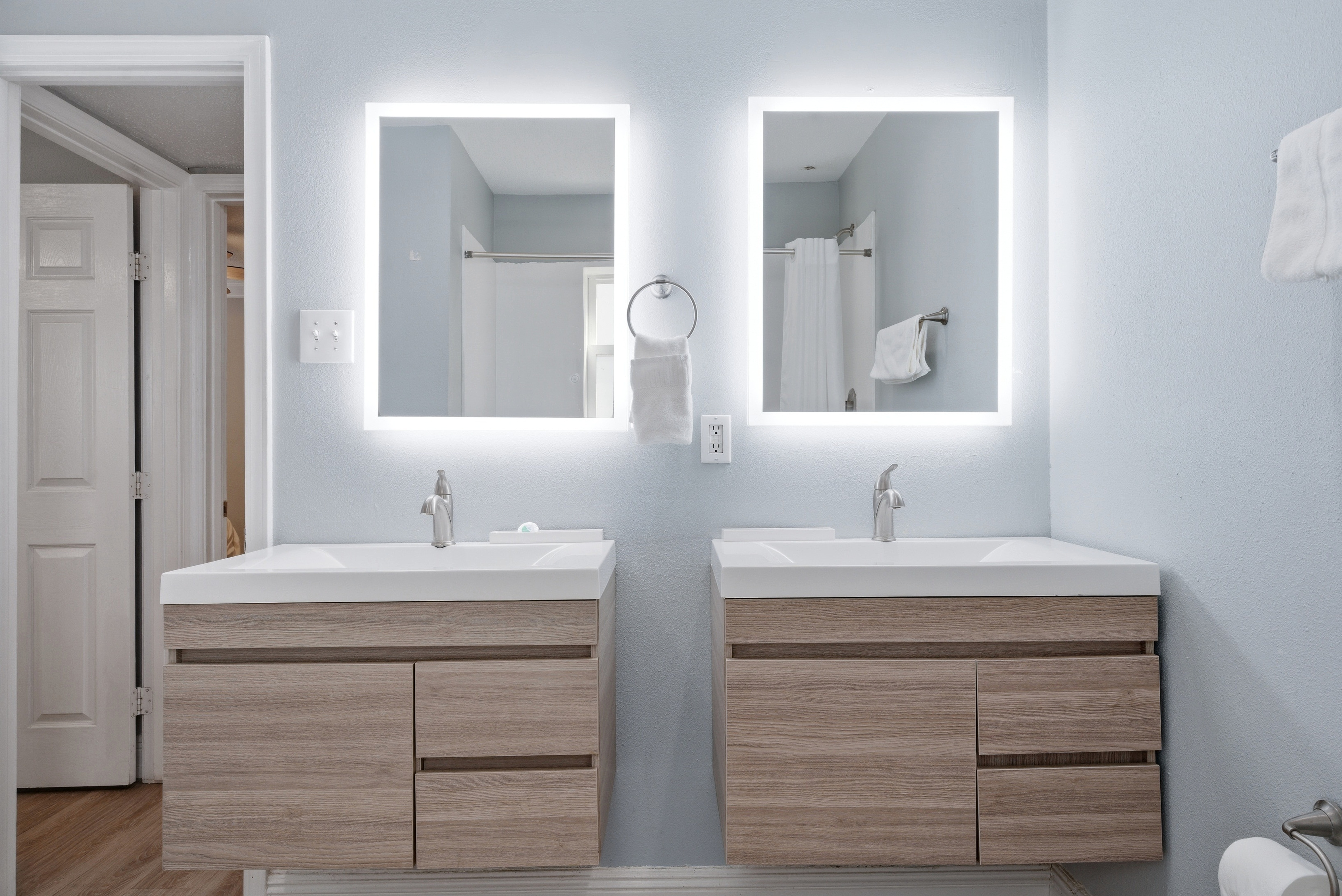 Double vanity bathroom with clean design