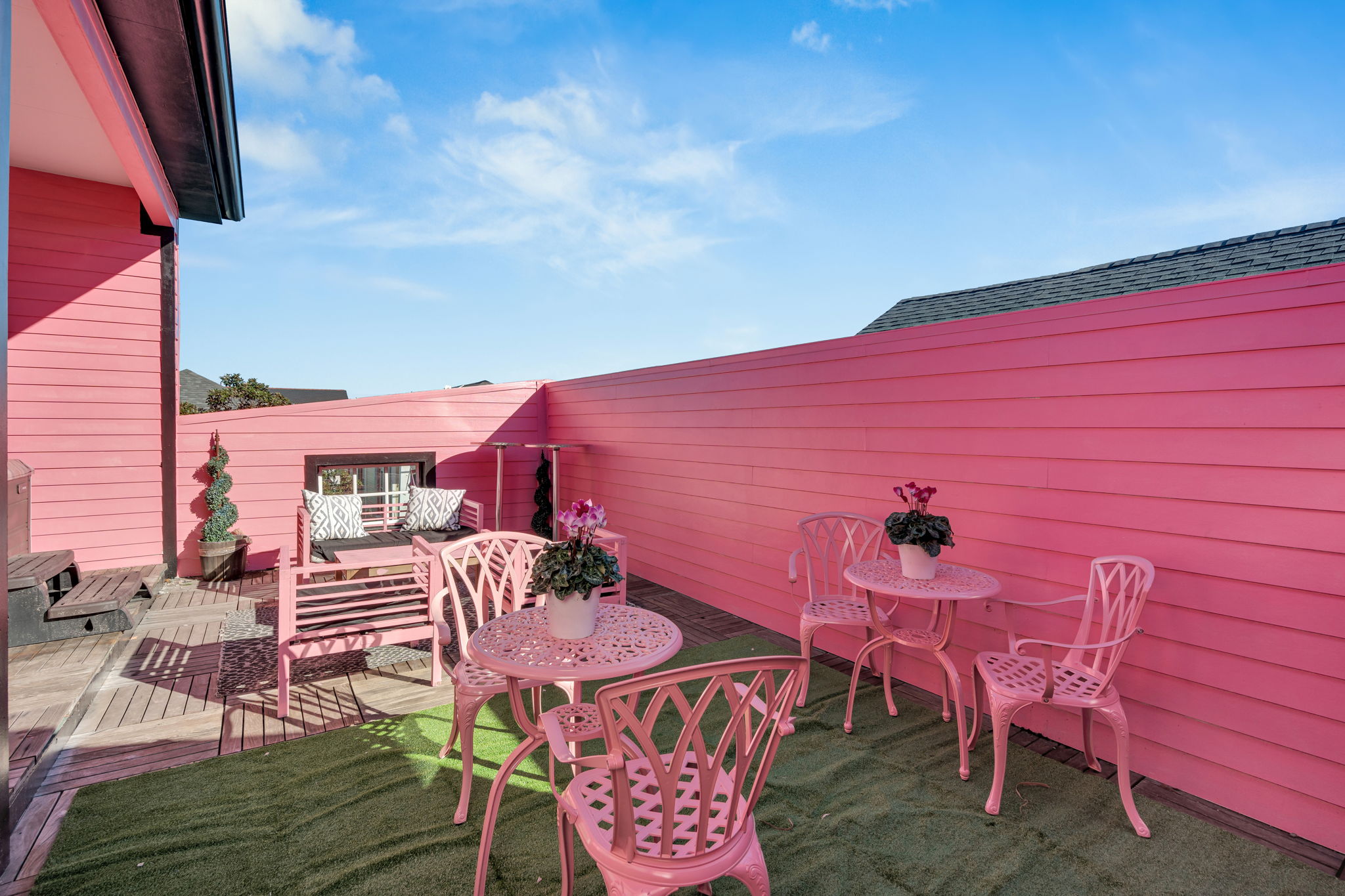 Outdoor seating made for slow mornings