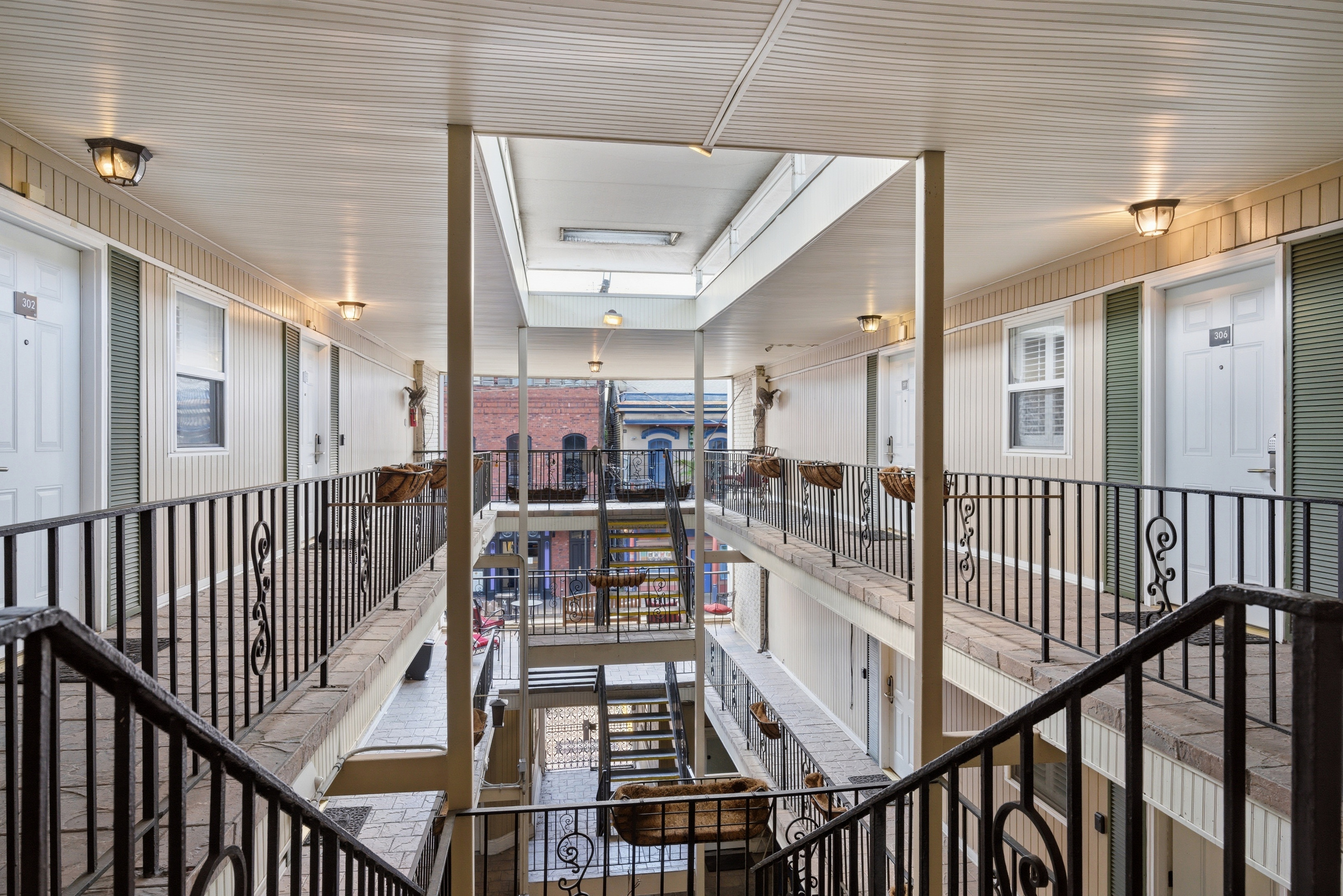 Spacious courtyard with architectural charm