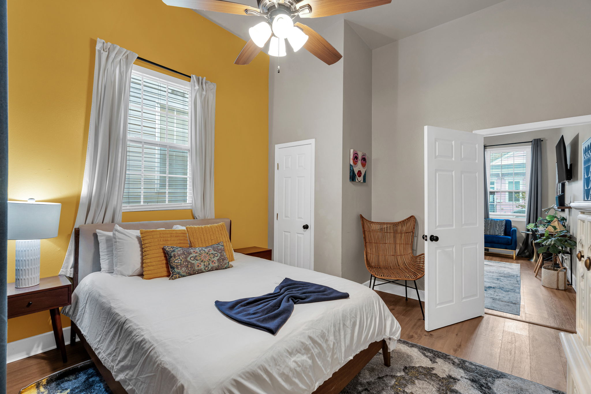Sunny Bedroom with Seating Area