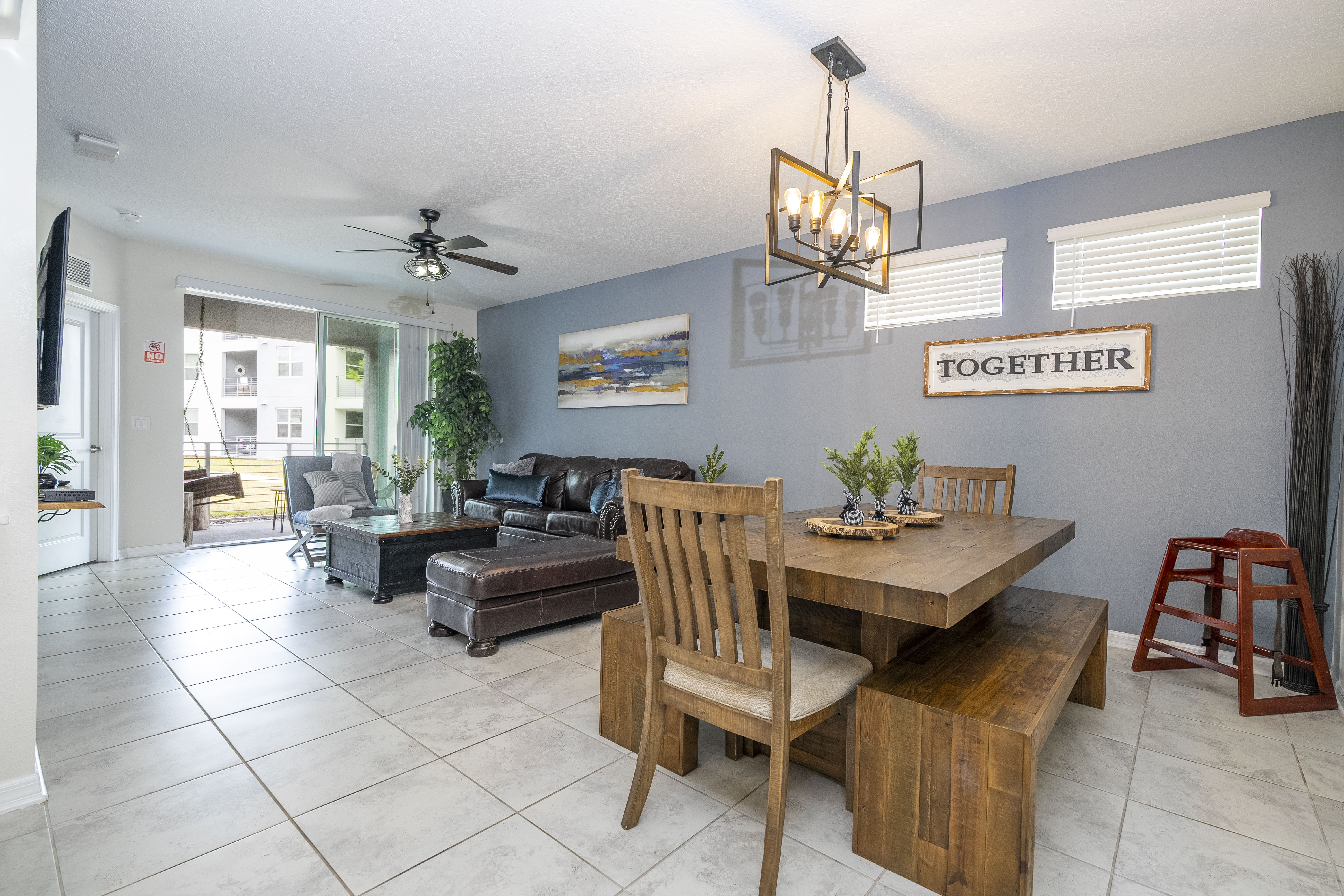 Gather around our stylish dining area, where rustic charm meets modern design.