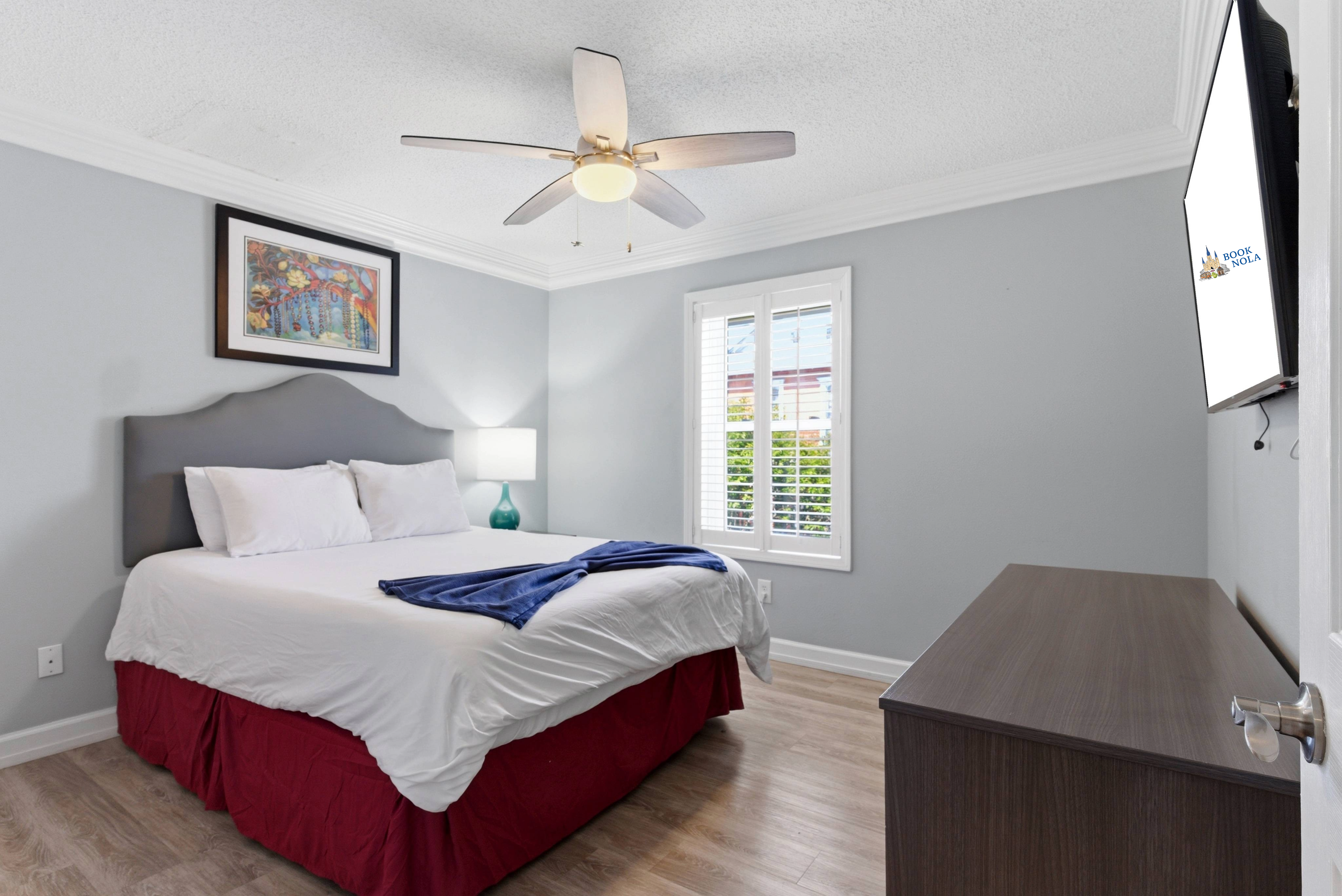 Light filled bedroom with quiet comfort