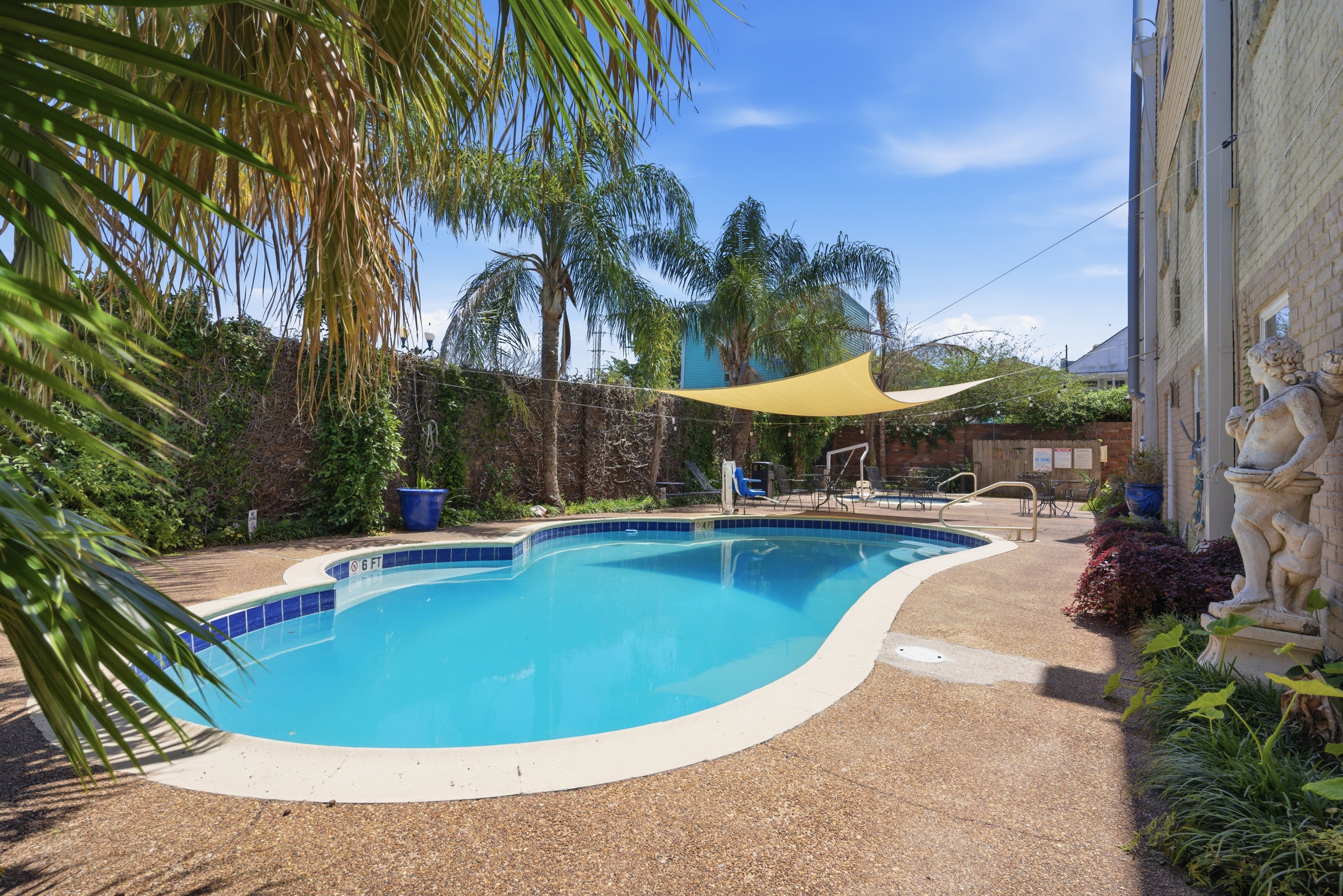 Bright sunny pool for relaxing afternoons