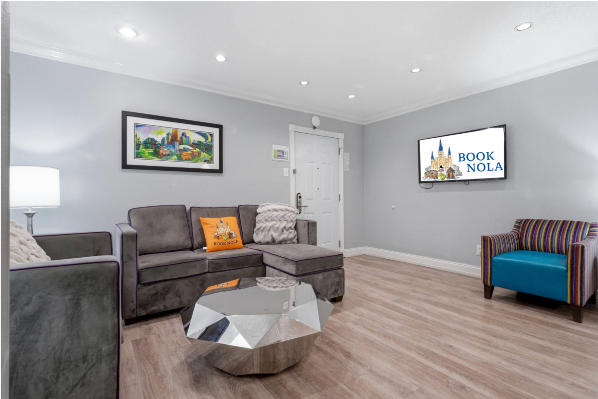 Comfortable lounge space with modern touches