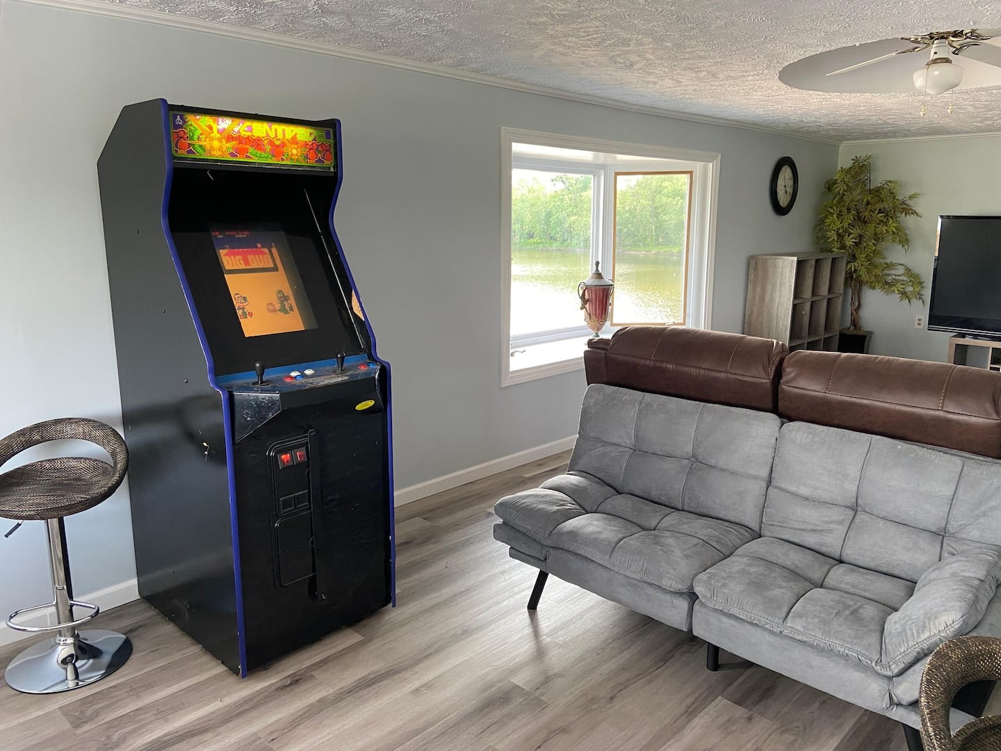 Arcade game and futon