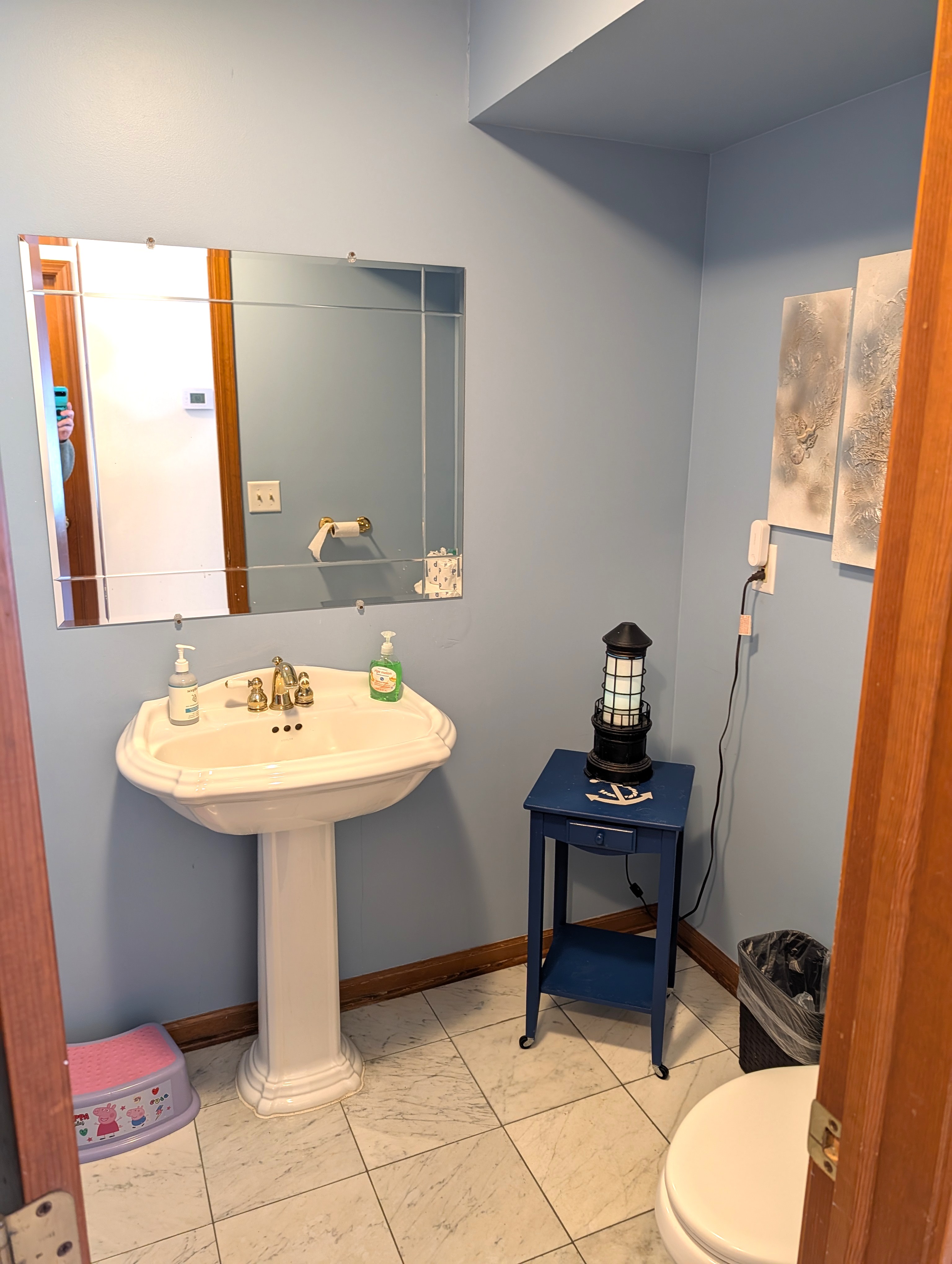 BATHROOM #1 (FIRST FLOOR):  There is a very convenient half-bathroom on the first floor.