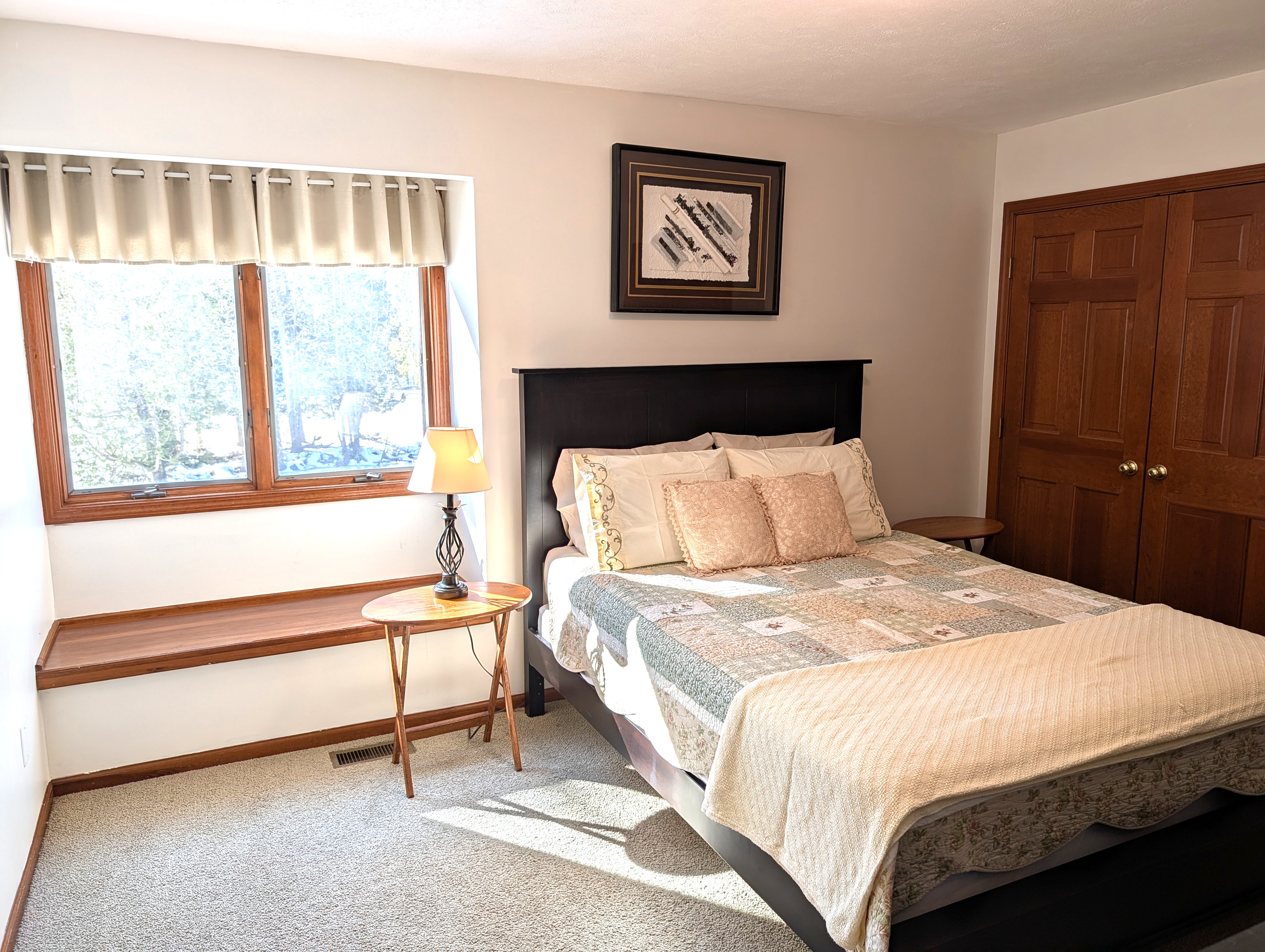 BEDROOM #4 (SECOND FLOOR):  Features a queen-size, two dressers, a closet, nightstands, a lamp and private entrance to the second floor "jack and jill bathroom".