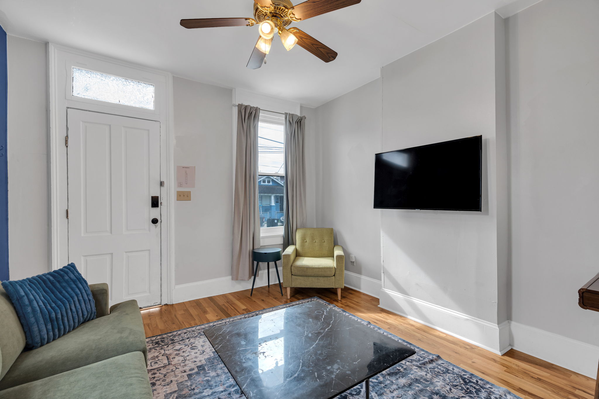 Living area with smart TV