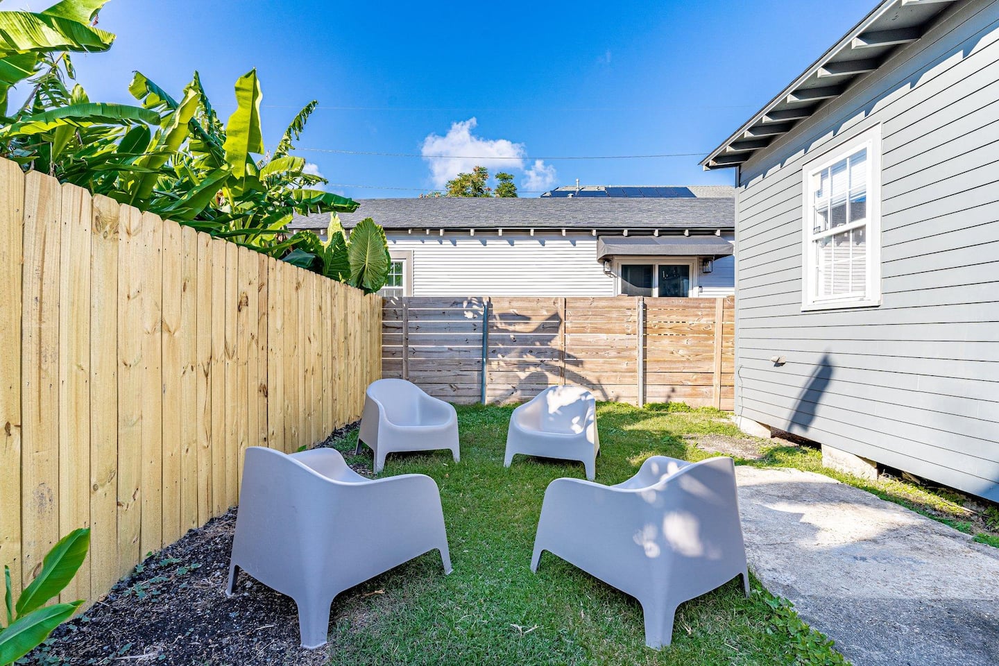 outdoor space perfect for lounging and enjoying the New Orleans weather