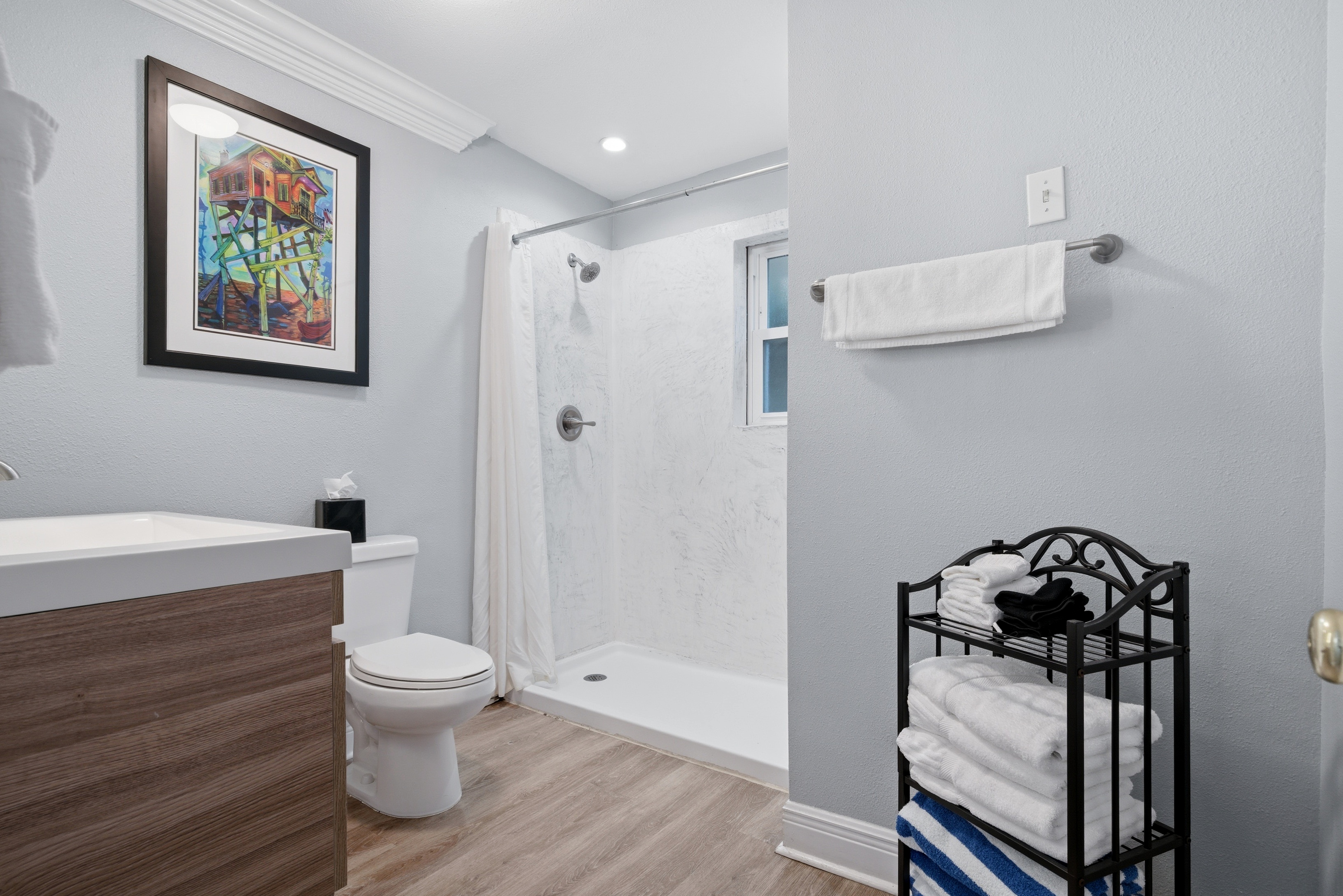 Clean bathroom with simple modern style