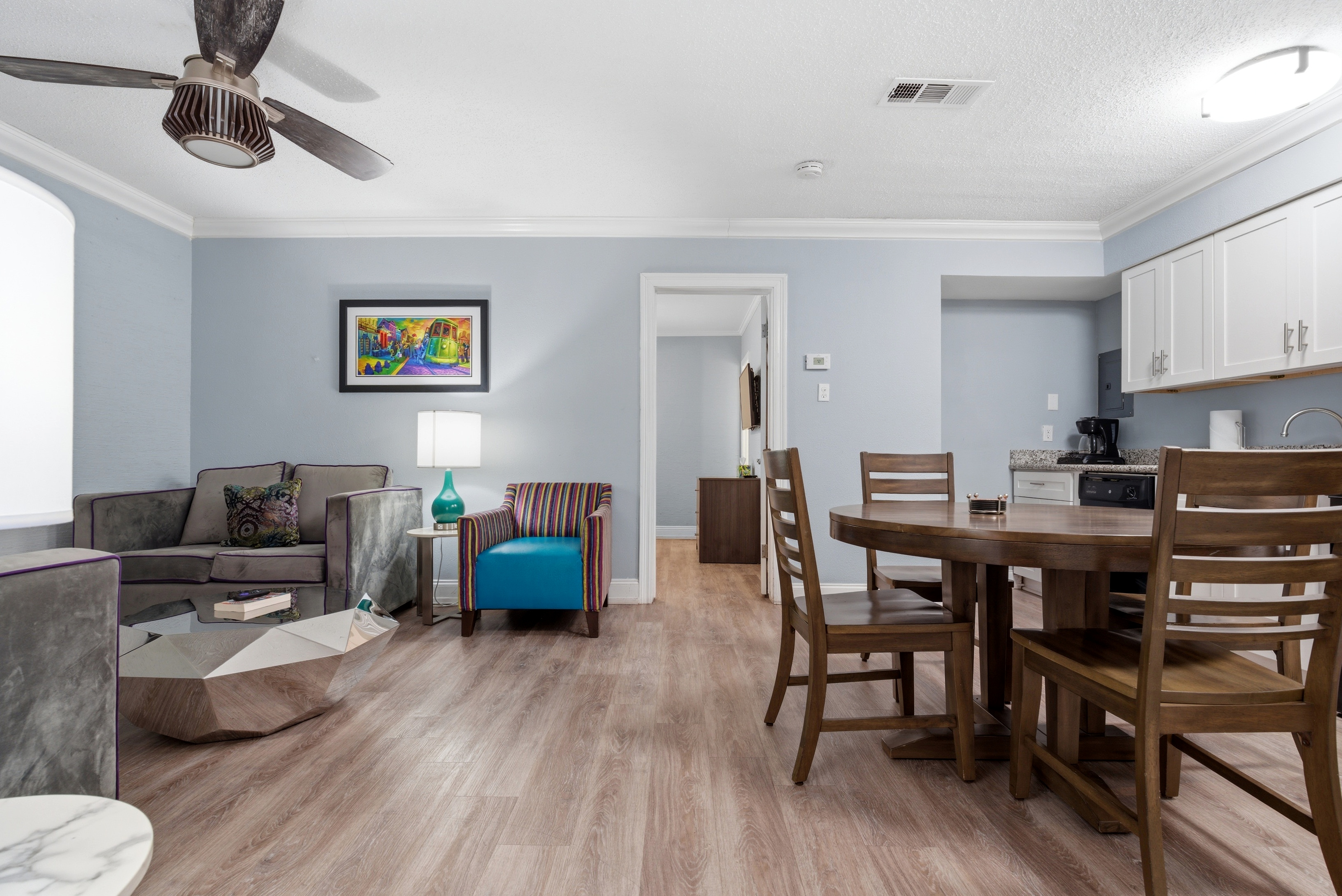 Dining and living open layout