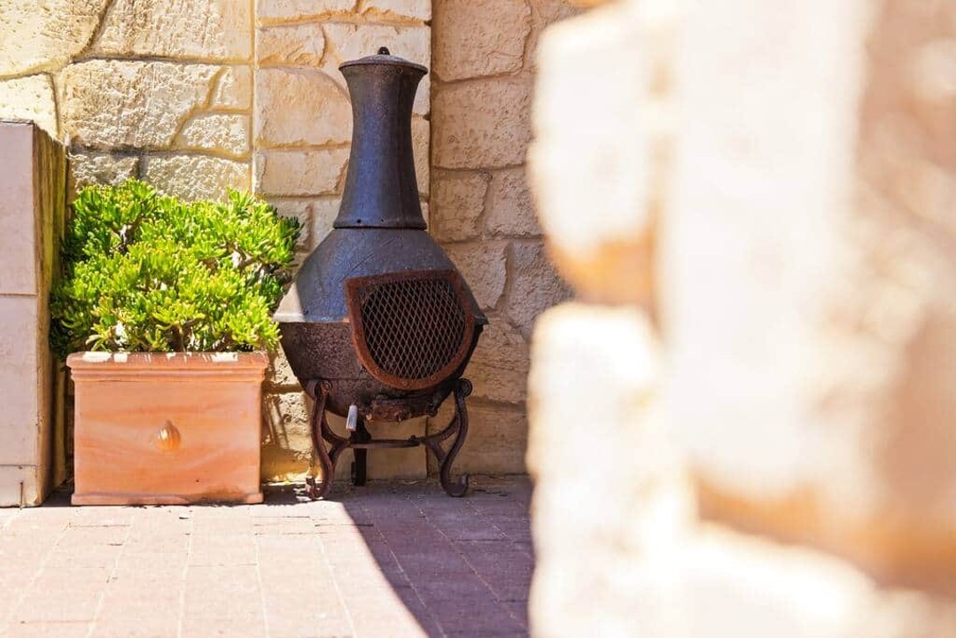 Fire pit for cold evenings in the backyard