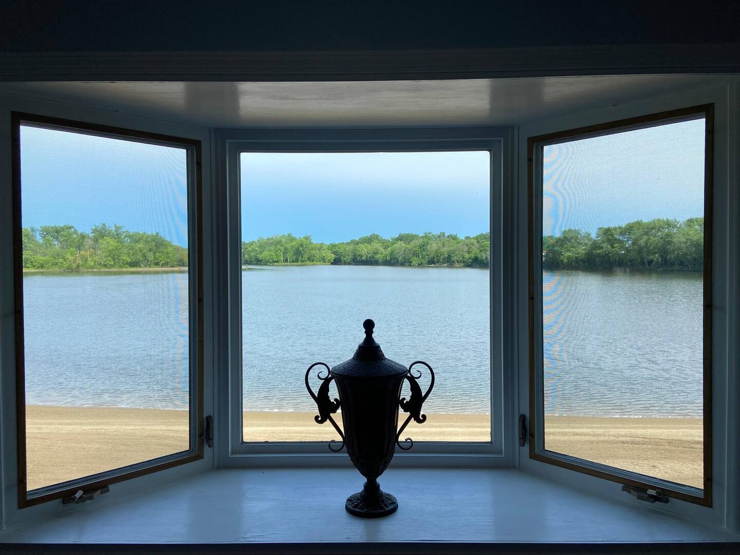 View of lake from living room