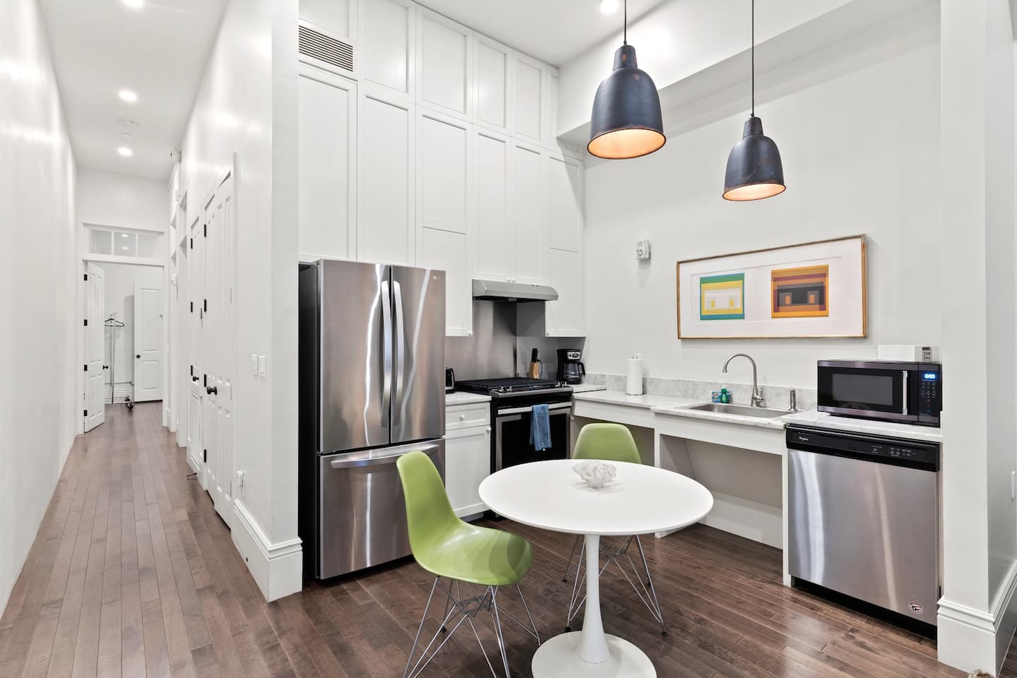 Kitchen space with a table.