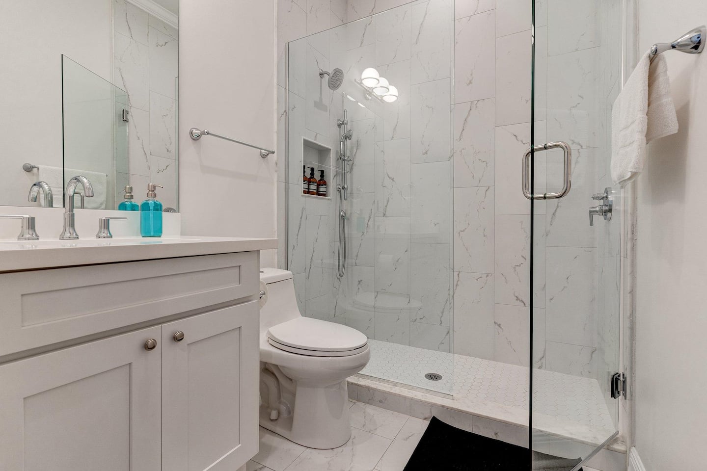 ensuite master bathroom with walk in shower