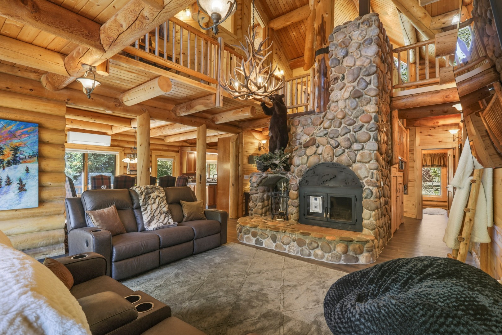 Living Room w/ Wood Burning Stove 