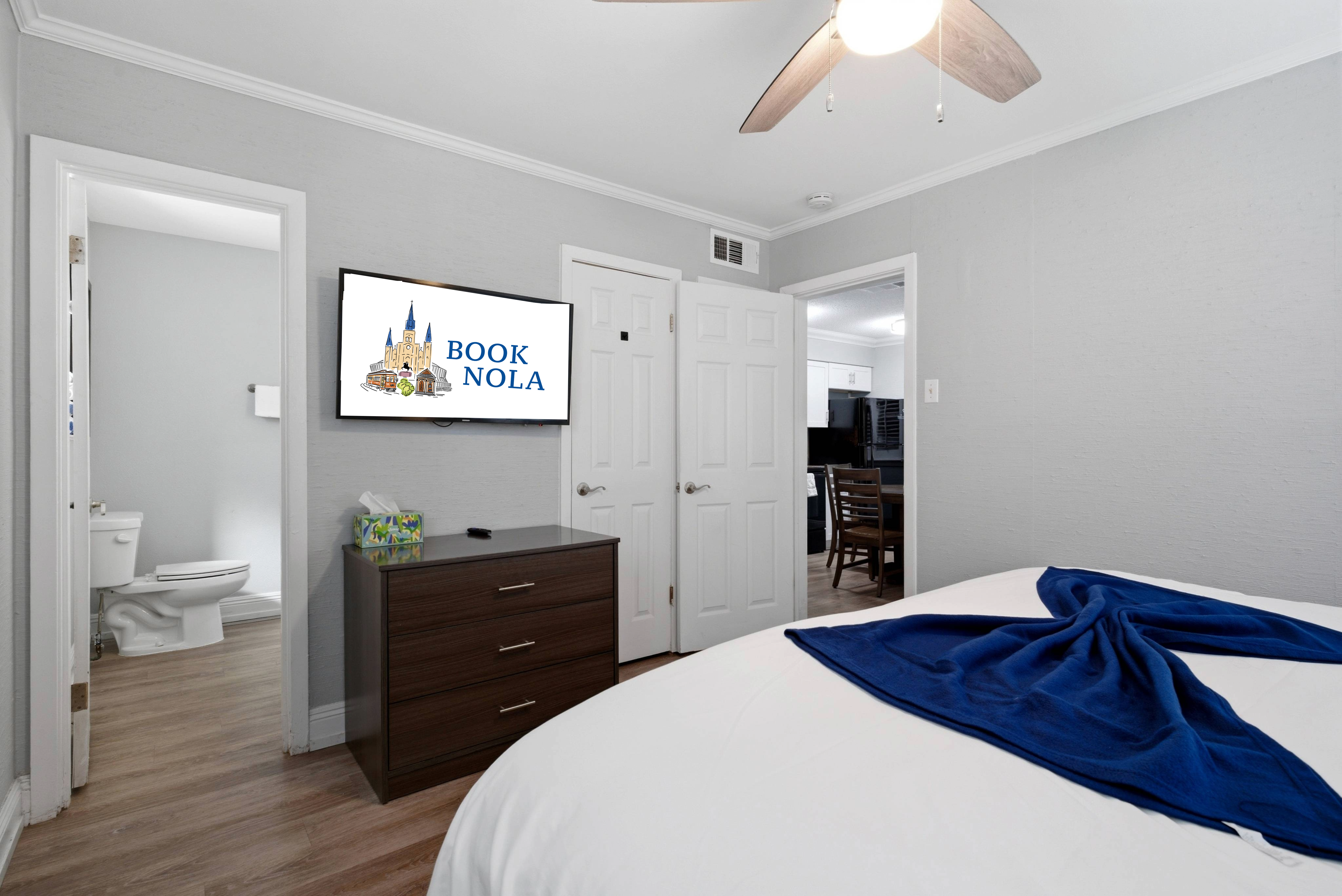 Spacious bedroom with natural light