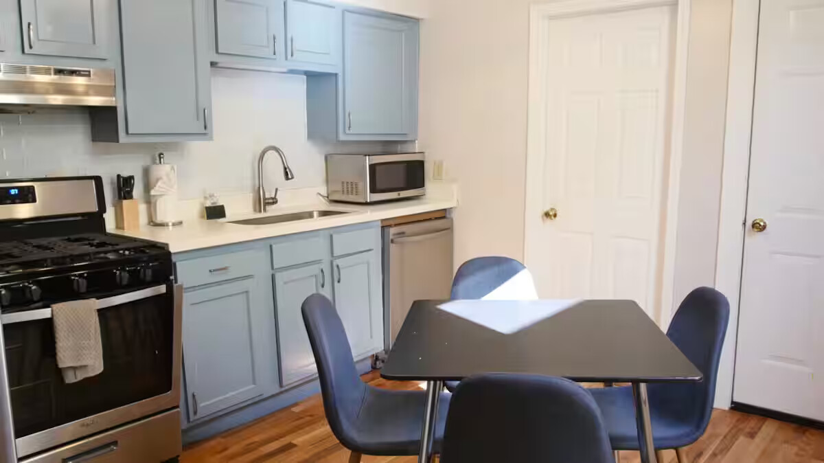 Kitchen with dining table.