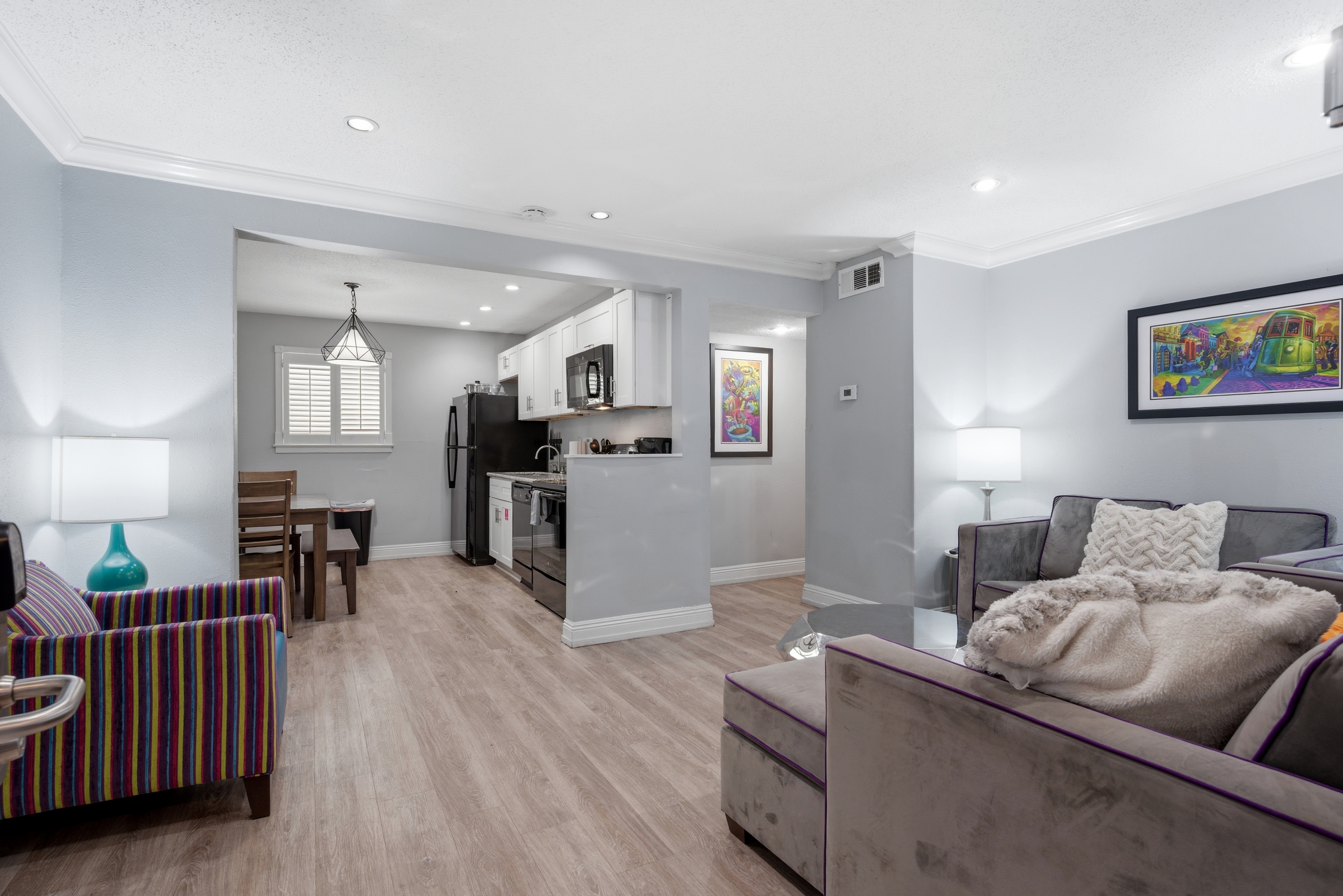 Open concept kitchen and living space