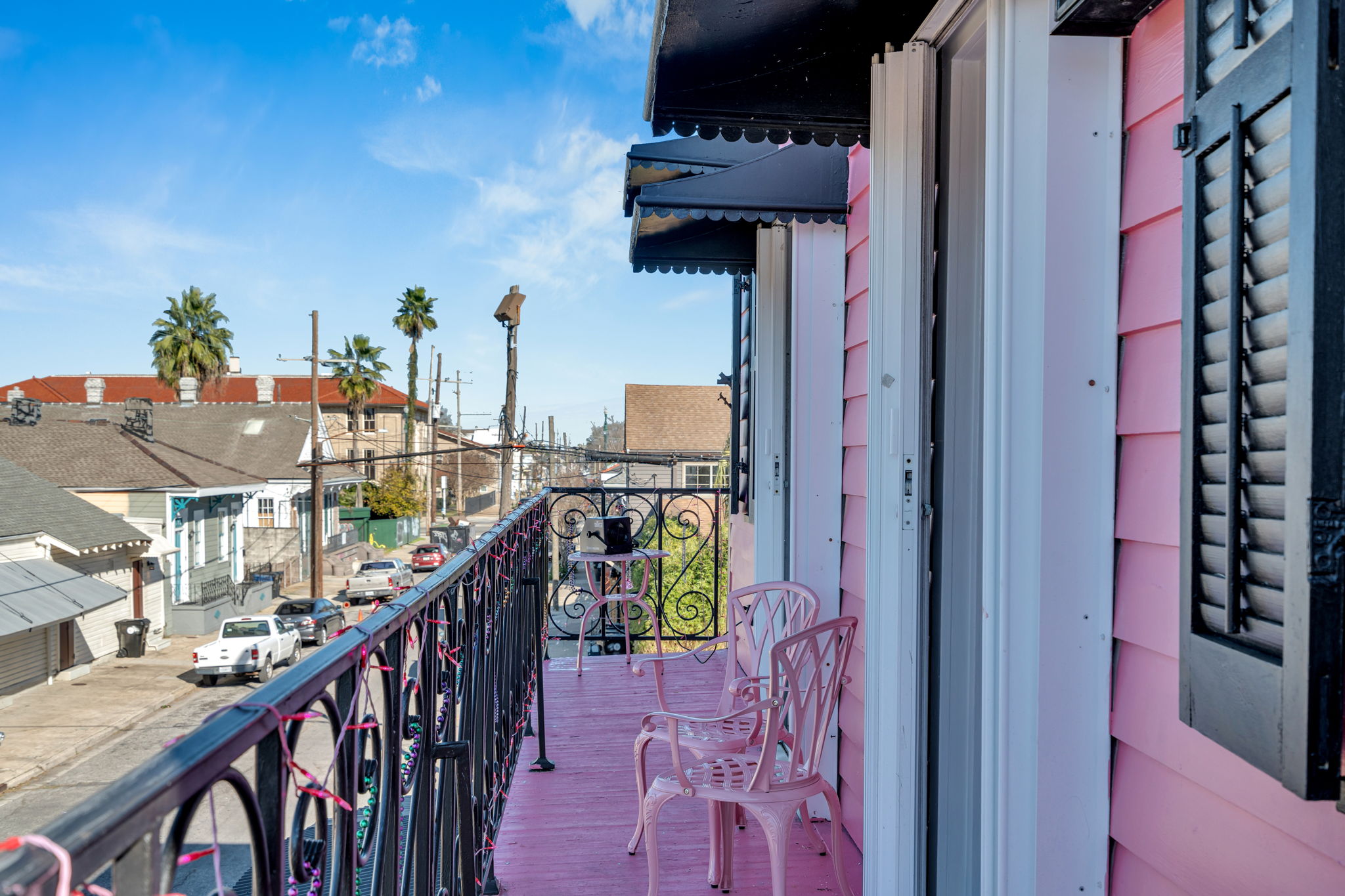 Balcony view overlooking the street