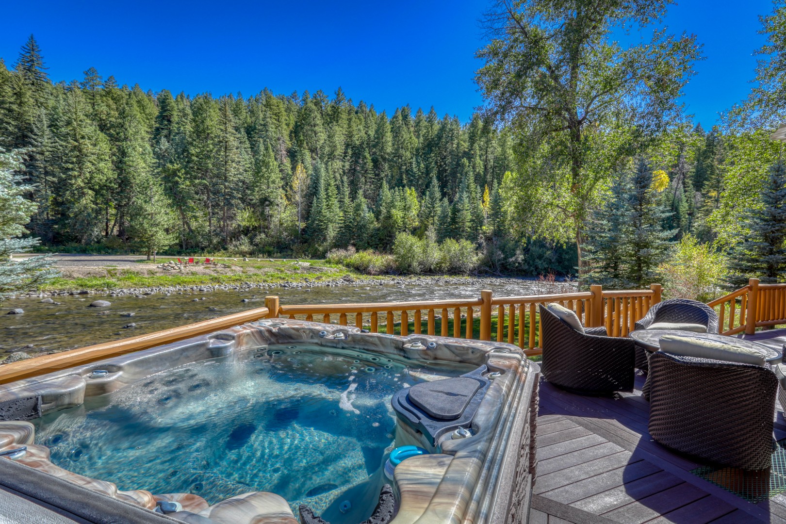 Hot Tub Overlooking River 