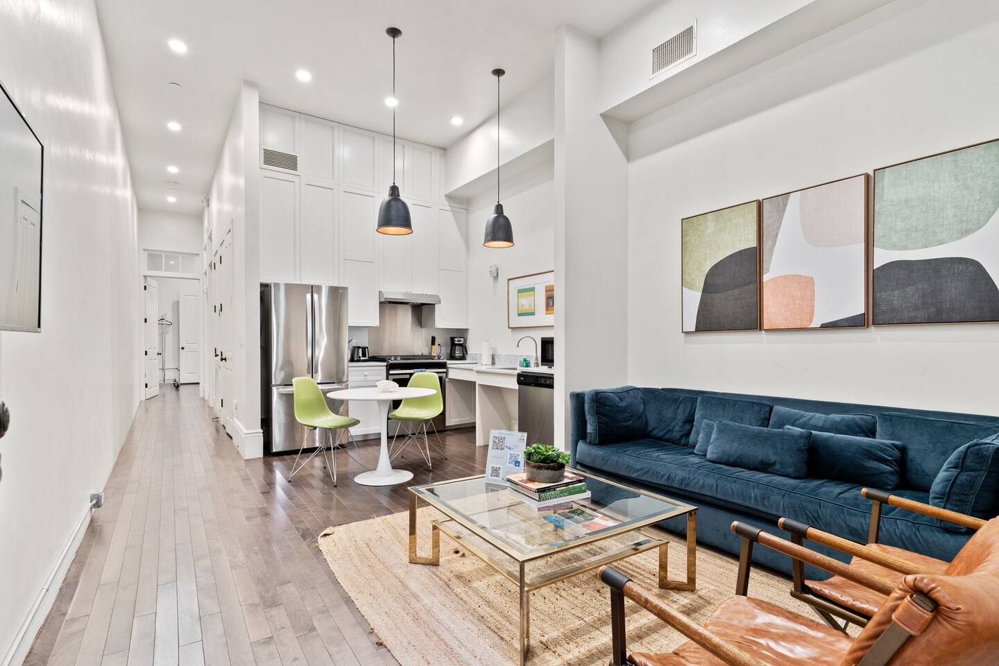 Living room space in the 101 unit