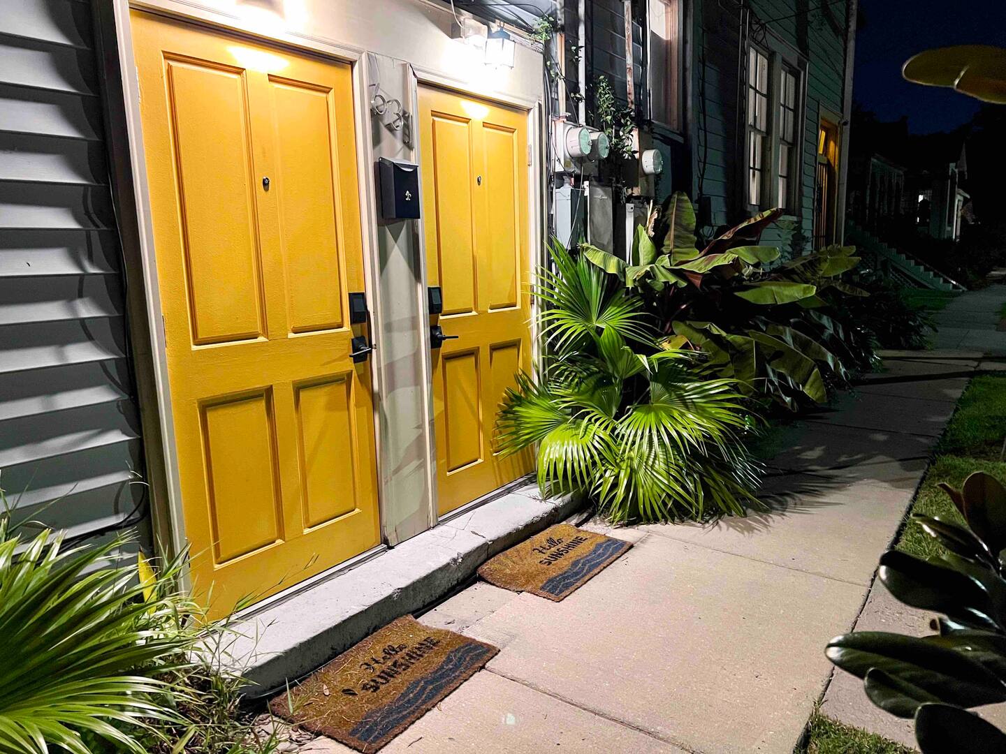 Well lit exterior for your evening arrivals.