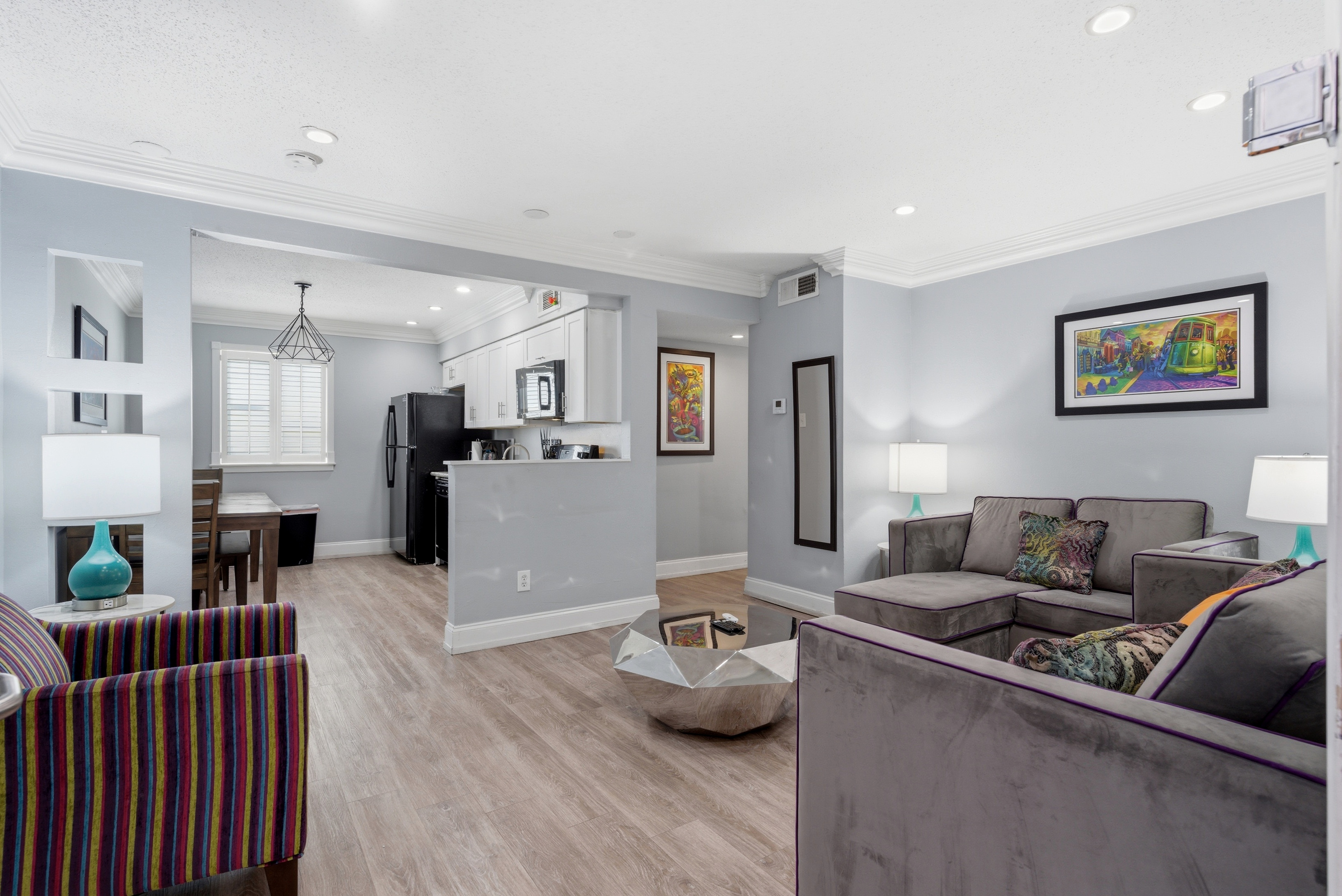 Bright kitchen with polished finishes