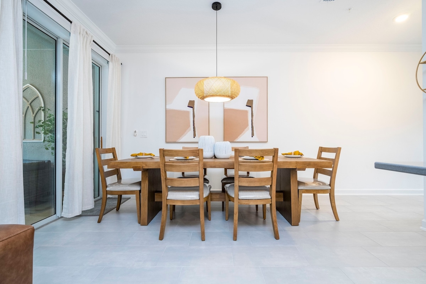 A spacious and comfortable dining area that is perfect for family meals or lively dinner parties, ensuring guests feel right at home from the moment they step inside.