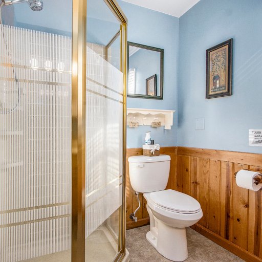 Full bath with walk-in glass shower
