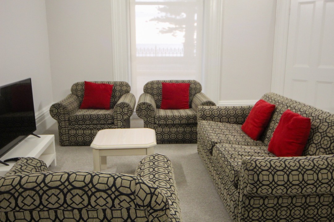 Split-system air conditioning in lounge/dining areas for year-round comfort.