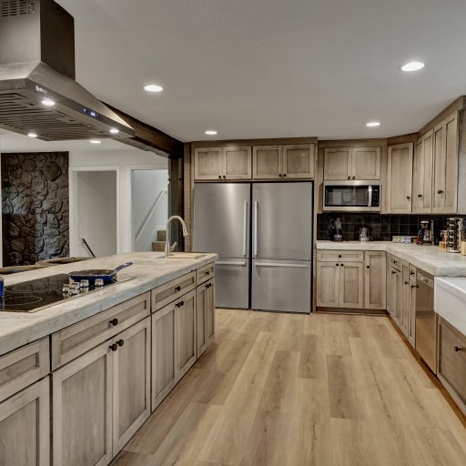 Modern appliances and ample prep space for hosting with ease.