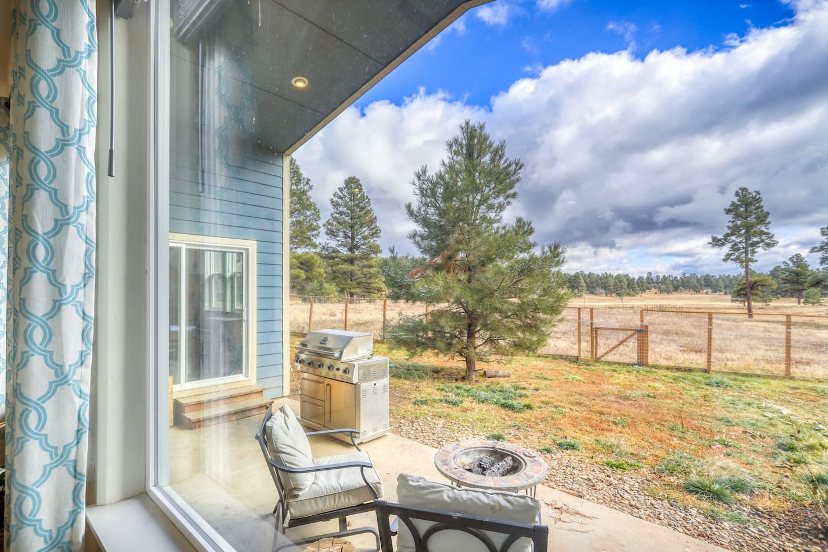 Back Patio with Grill and Patio Furniture