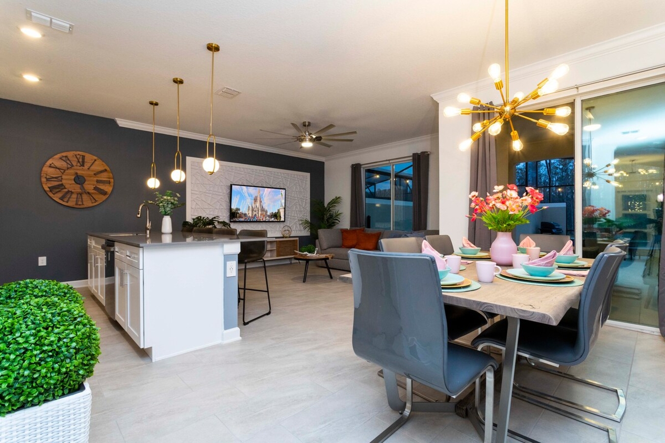 An elegant  style, our dining area is perfect for quality time with your loved ones