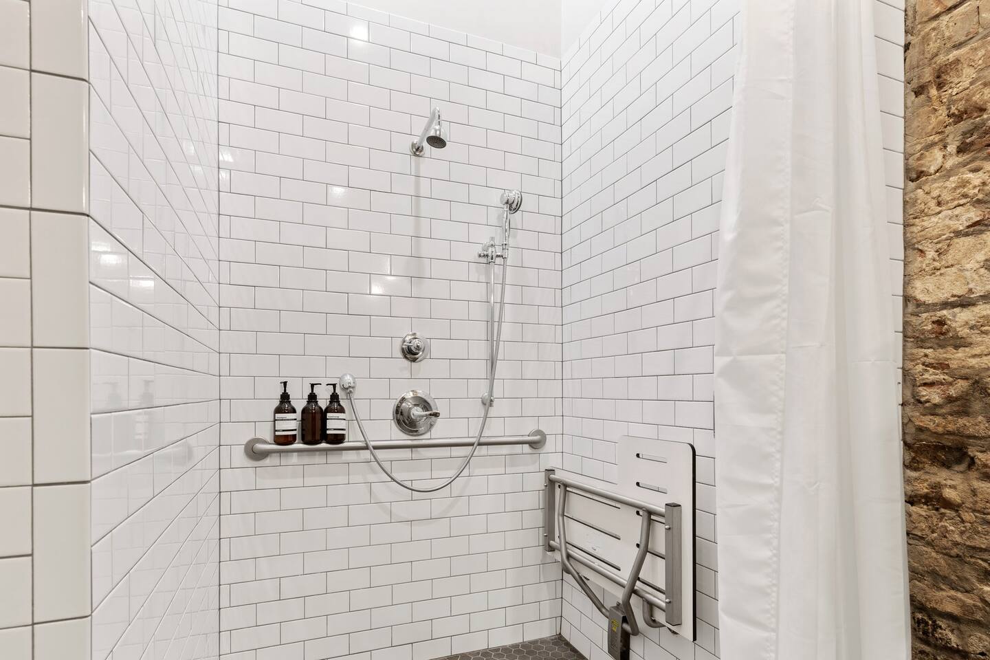 Beautiful shower that is ADA complaint |Ensuite bathroom in second bedroom