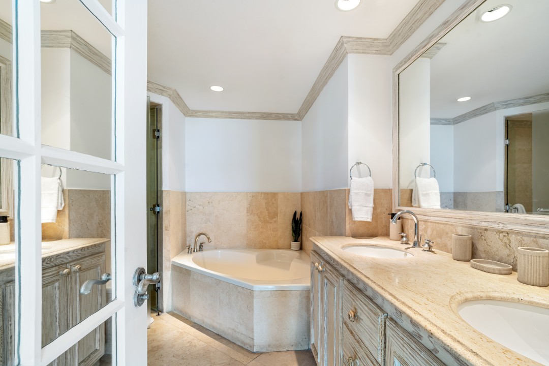 With double vanities and a deep soaking tub, it’s the perfect space to ...