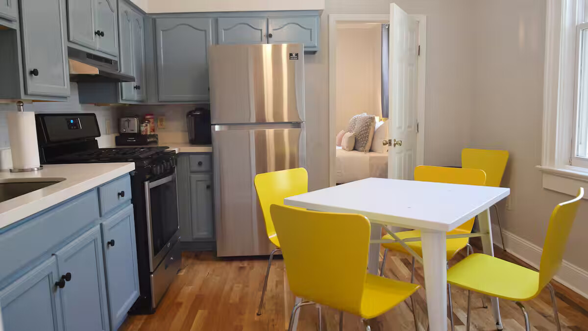 Dining room with dining table.