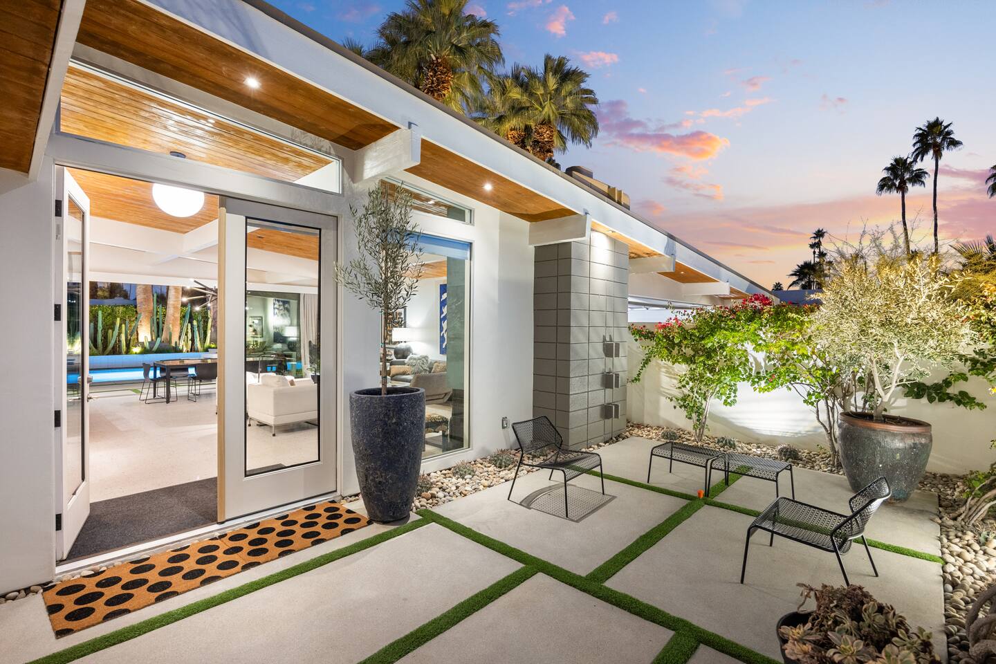 Burton Lux midcentury courtyard and breeze-block wall