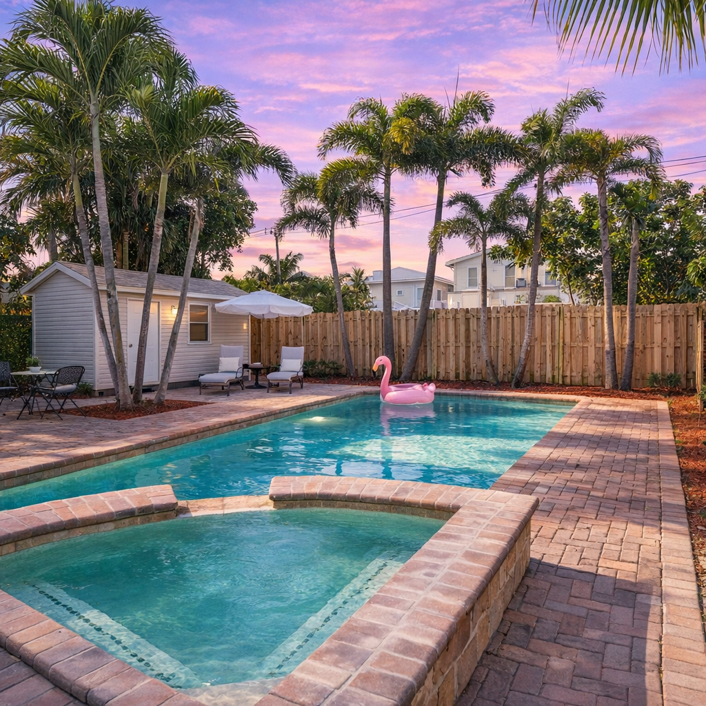 Chic Boho 3BR Escape | Pool & Fun Outdoors — West Palm Beach, FL — vacation rental