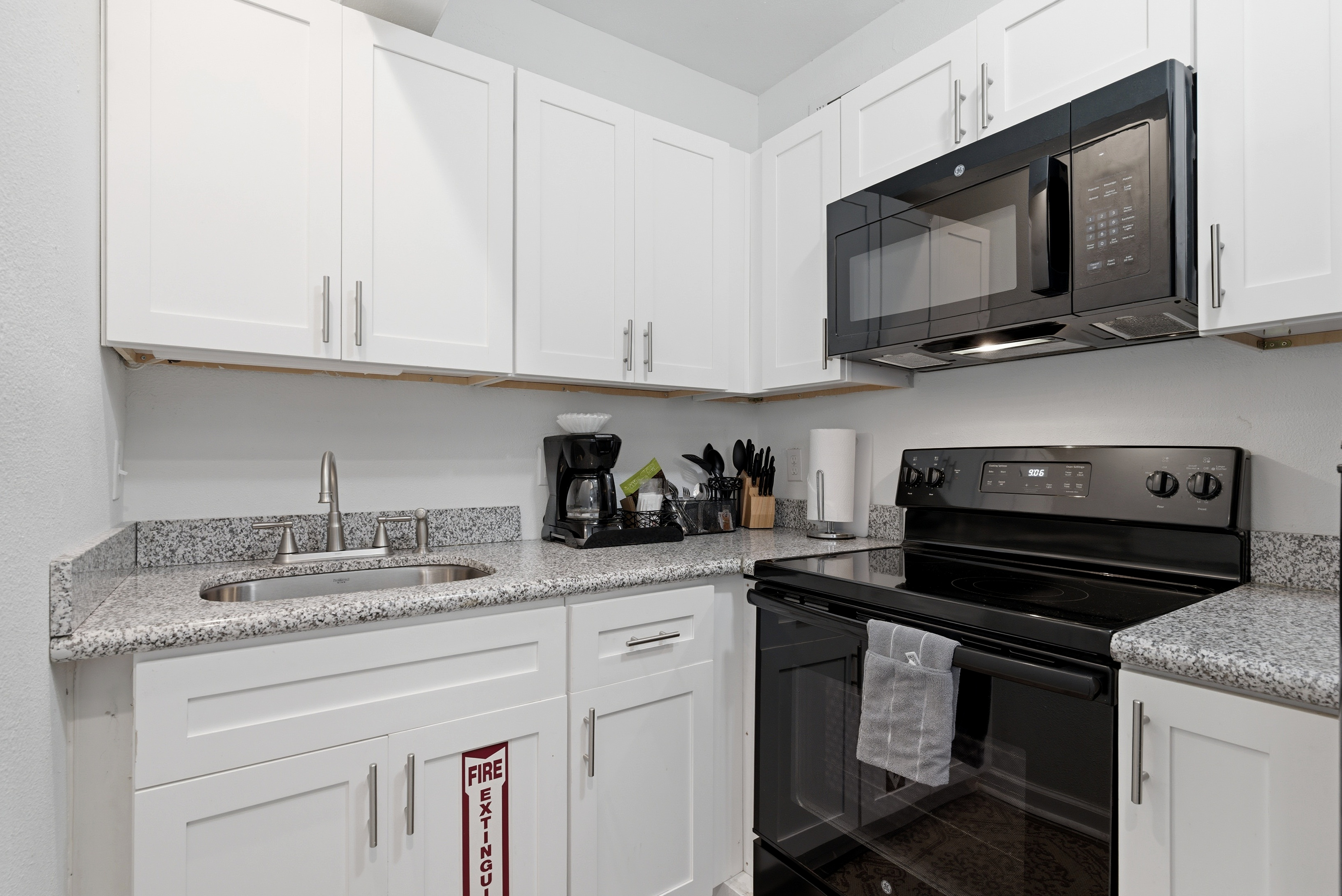 Sleek kitchen with modern essentials