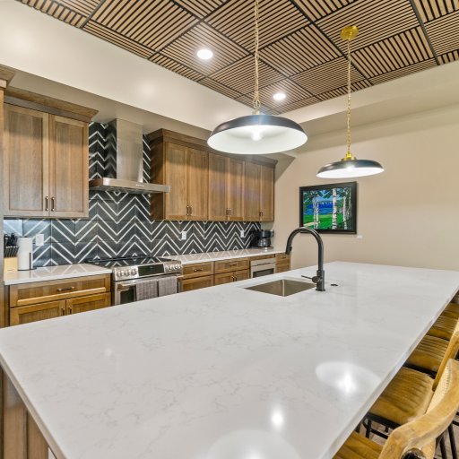 Fully Renovated Kitchen with High-End Finishes & Bar Seating for 5