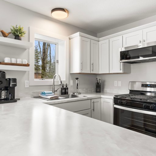 Kitchen — gas range, dishwasher, and plenty of counter space