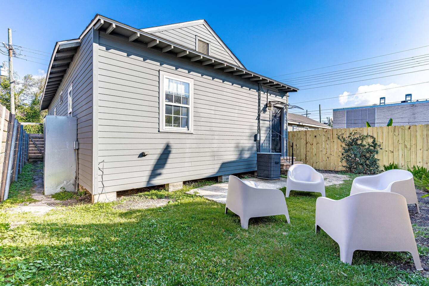 outdoor space perfect for lounging and enjoying the New Orleans weather