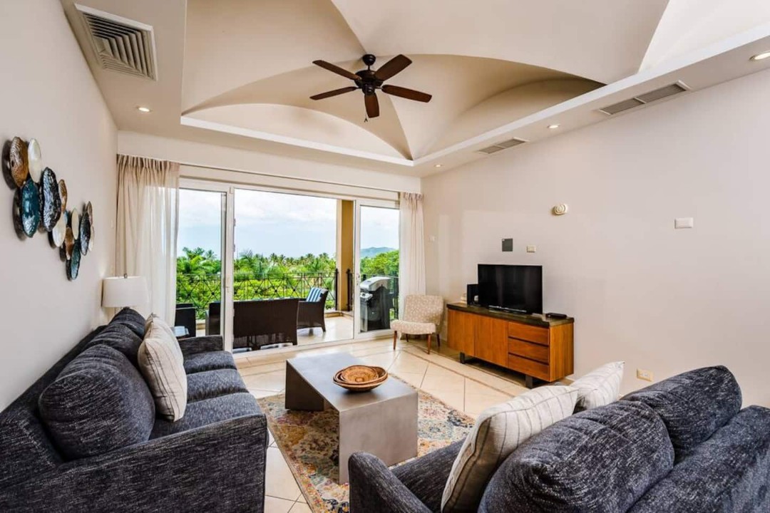 Living space with cable TV and internet