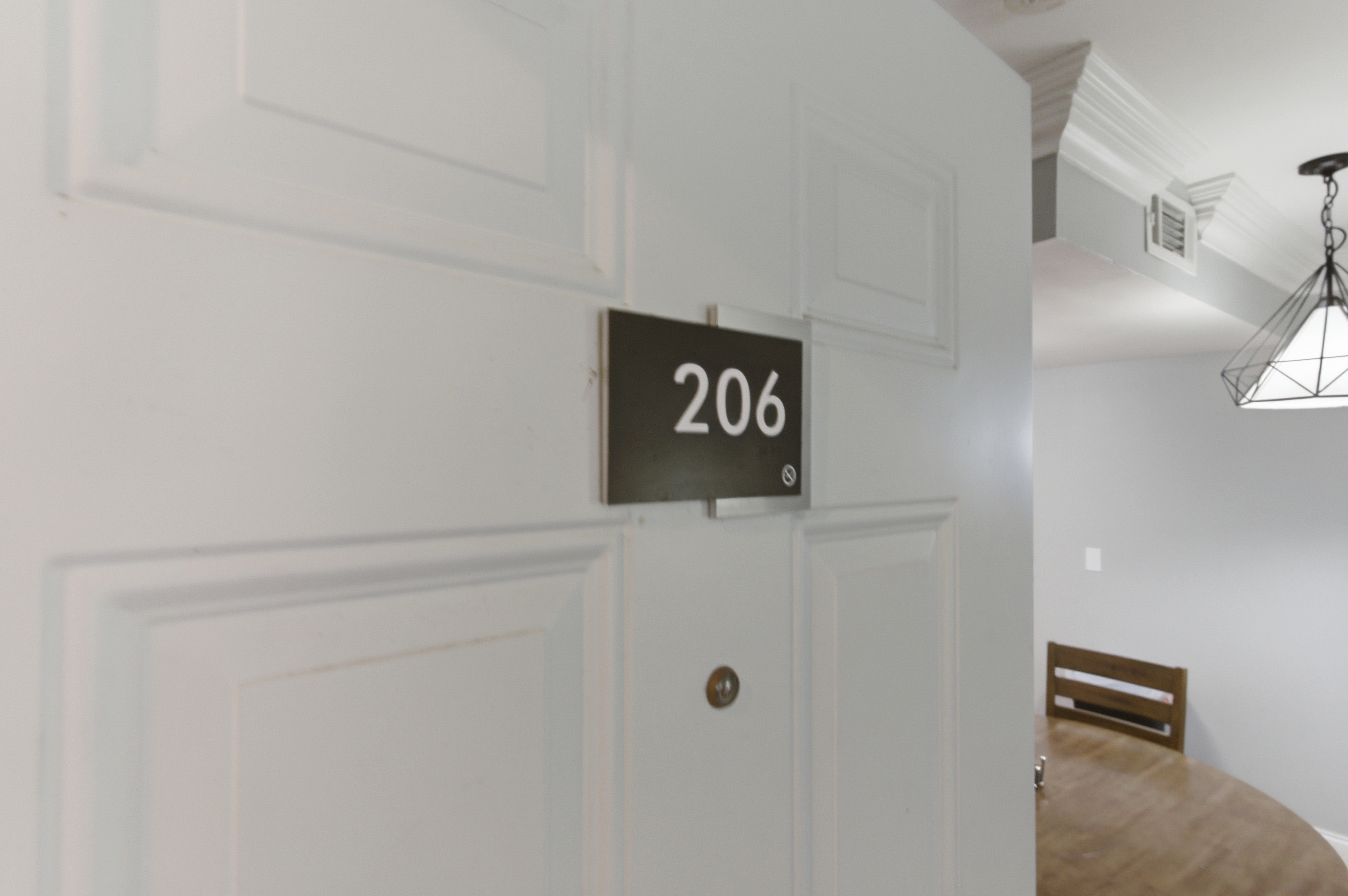 Unit door marked with your specific unit number
