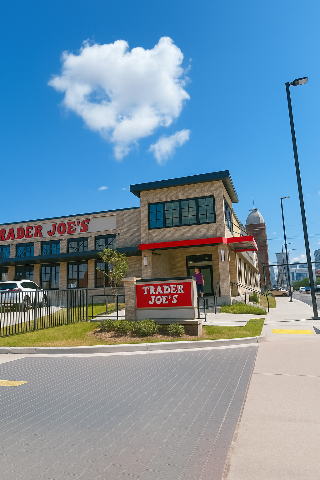 Trader Joe’s, a highly regarded grocery store with affordable, high-quality products, is just around the corner.