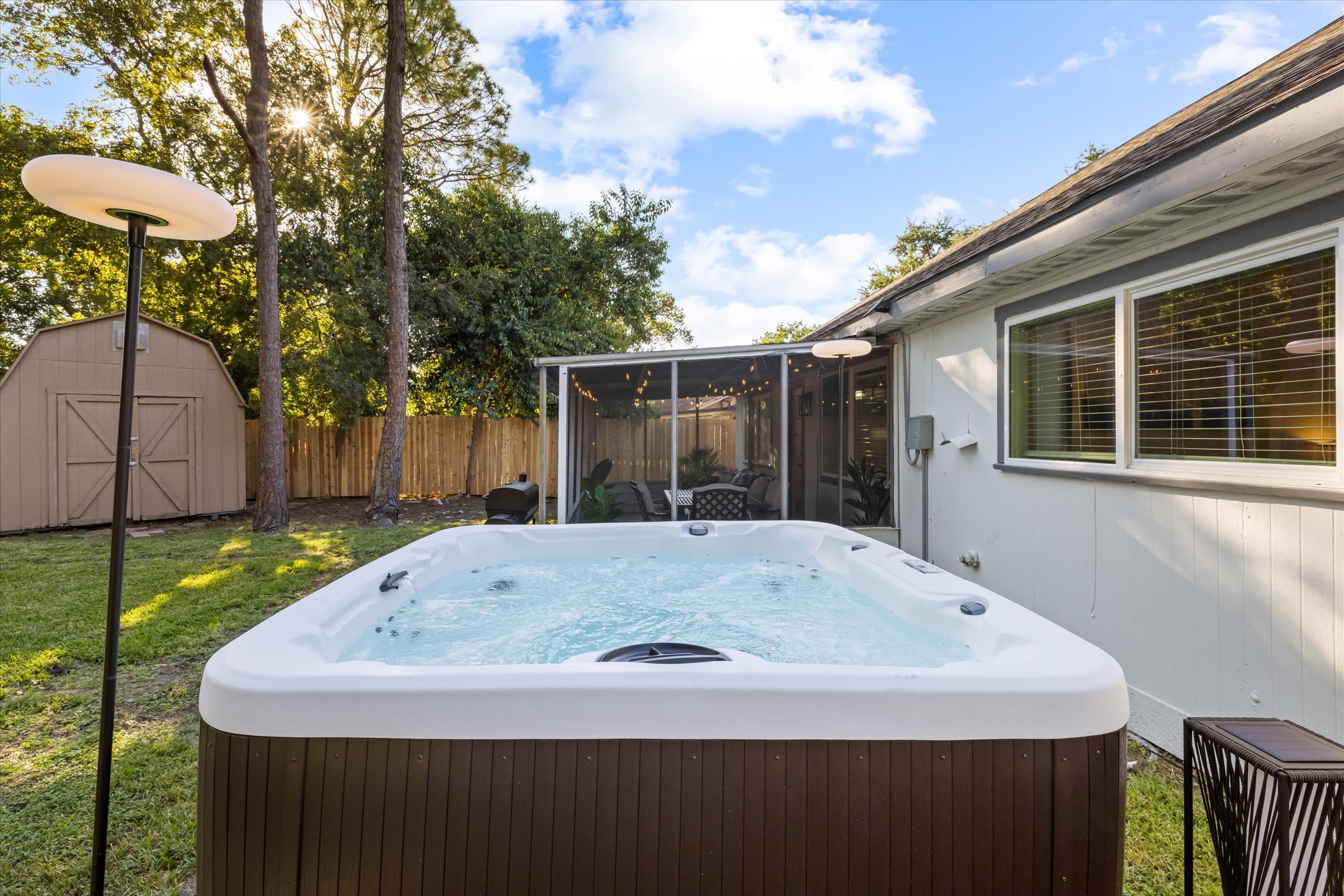 Htown Hot Tub Getaway | Swing Set BBQ Yard Games