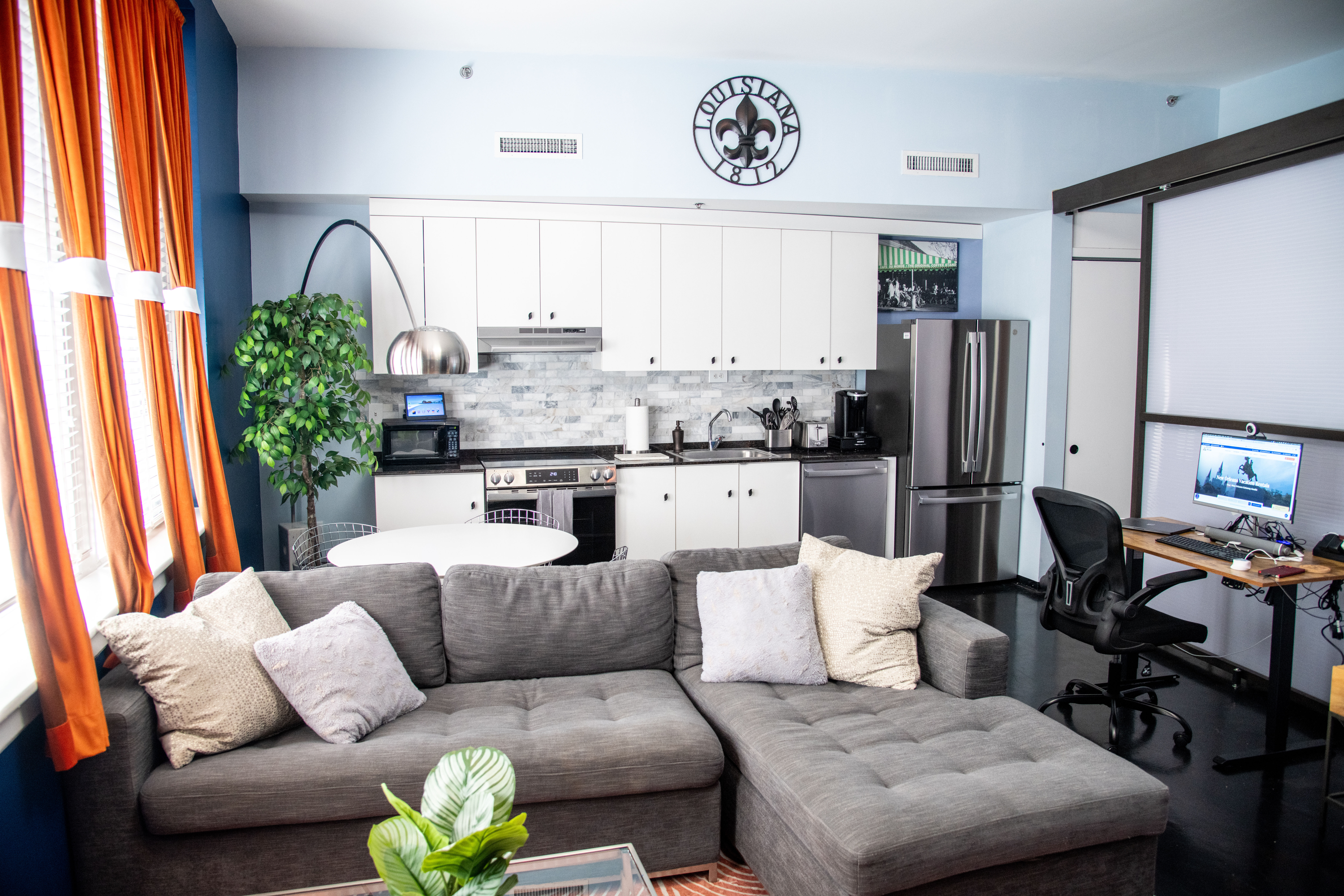 Cook, relax, and unwind in this bright open-concept area.